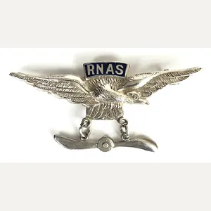 WW1 Royal Naval Air Service Pilot's Wing Silver RNAS Engineer …