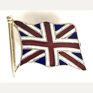 Union Jack Flag gilt and enamel patriotic badge