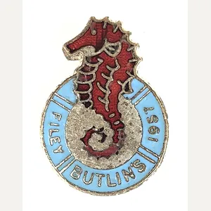 Butlins 1957 Filey holiday camp seahorse badge