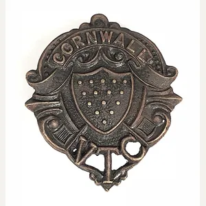 WW1 Cornwall Volunteer Training Corps VTC bronze officers cap badge