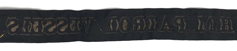 WW2 Royal Navy H. M. Patrol Vessels. sailors cap tally ribbon Length approx 72mm. — image 3