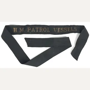 WW2 Royal Navy H. M. Patrol Vessels. sailors cap tally …