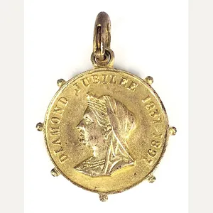 Primrose League Queen Victoria 1897 Diamond Jubilee Watch Fob