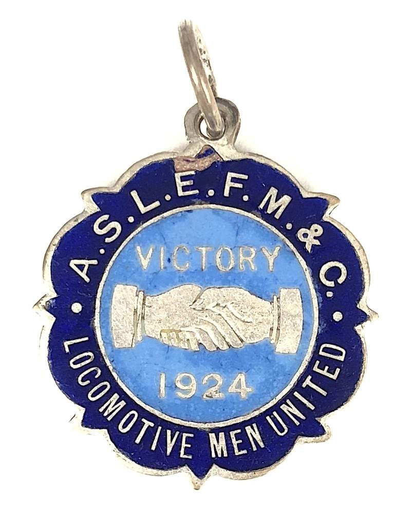 1924 Strike ASLEF & MC railway trade union badge — image 2