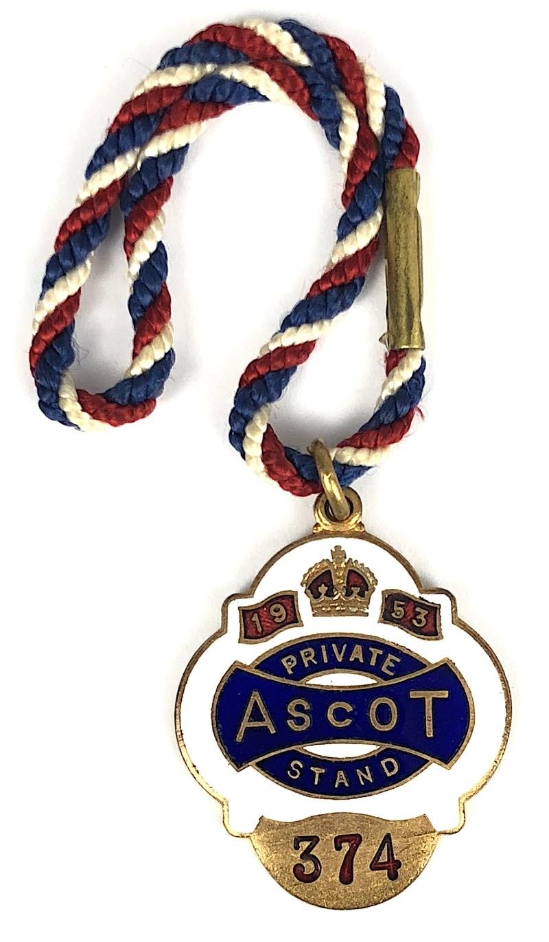 Royal Ascot Private Stand 1953 horse racing badge Queen Elizabeth II Coronation Year — image 2