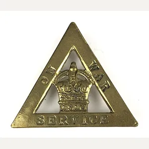 WW1 On War Service 1916 womens munition workers numbered badge …