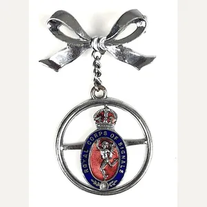 WW2 Royal Corps of Signals sweetheart bow brooch