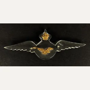 WW2 Spitfire Fighter Plane salvaged perspex pilots wing fundraising badge