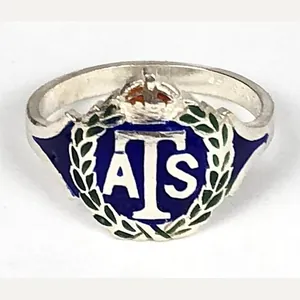 Auxiliary Territorial Service silver and enamel ATS ring