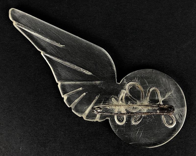 WW2 Spitfire Fighter Plane salvaged perspex AG wing fundraising badge — image 2