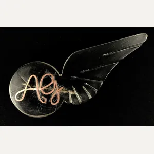 WW2 Spitfire Fighter Plane salvaged perspex AG wing fundraising badge