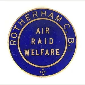 WW2 Rotherham County Borough Air Raid Welfare home front badge …