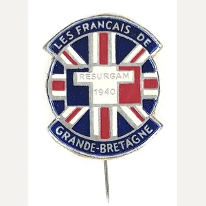 Free French Resurgam 1940 Fundraising Union Jack Paper Badge