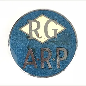 Air Raid Precaution RG ARP unidentified company badge possibly related …