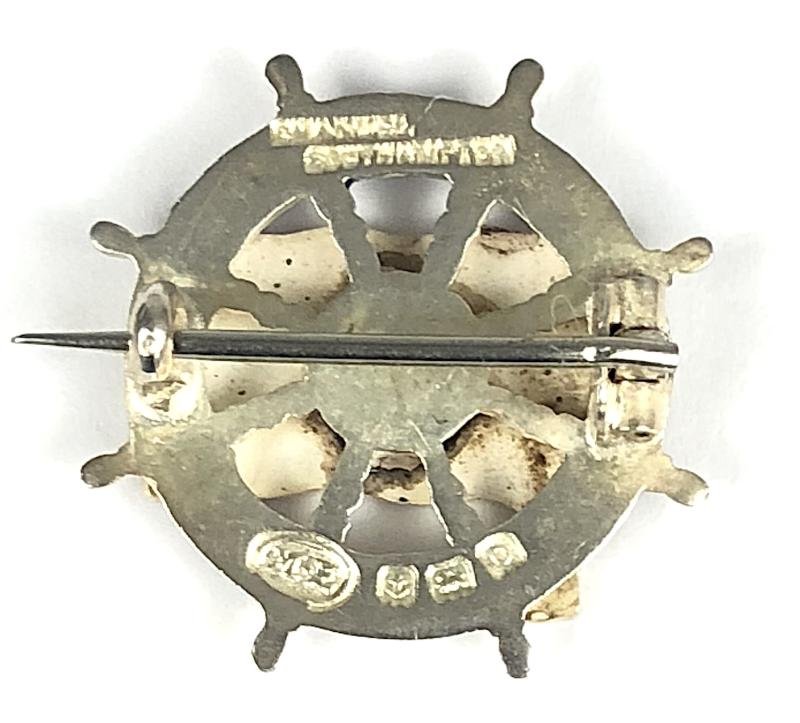 Royal Mail Lines House Flag 1913 silver ships wheel badge by Michael Emanuel Southampton — image 2