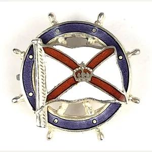 Royal Mail Lines House Flag 1913 silver ships wheel badge …