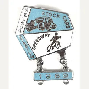 1969 Nelson Stadium Stock Cars Speedway Badge W.Reeves & Co