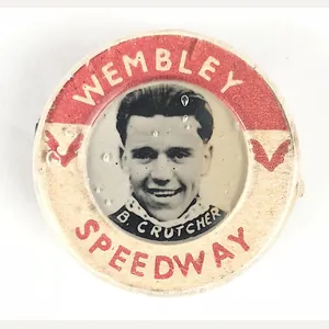 Wembley Speedway Rider Brian Crutcher Photographic Badge Seasons 1953-56
