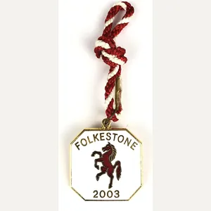 2003 Folkestone Racecourse Horse Racing Club Badge closed course Kent