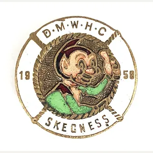 1958 Derbyshire Miners Welfare Holiday Centre D.M.W.H.C Skegness Badge