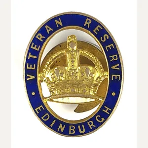 Veteran Reserve Edinburgh Scottish home front numbered badge