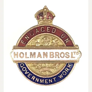 Holman Brothers Ltd On War Service Badge Camborne Cornwall