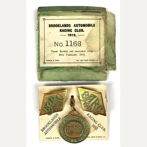 Brooklands Automobile Racing Club BARC 1912 set of cased badges