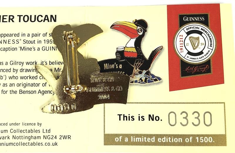 Guinness & Co Limited Edition Millennium Collectable Miner Toucan Badge — image 3