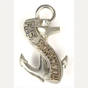 WW1 Royal Navy HMS Bonetta 1915 Silver Anchor Badge