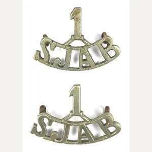 St John Ambulance Brigade pair of shoulder title badges