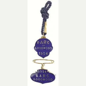 1954 British Automobile Racing Club BARC Goodwood pair of badges