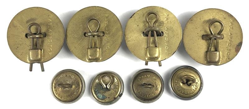WW2 Auxiliary Fire Service AFS bluette overall set of AFS buttons — image 2