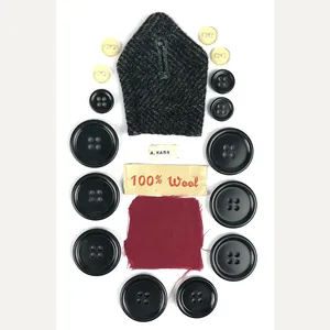 Womens Voluntary Service WVS coat buttons name tape, herringbone wool …