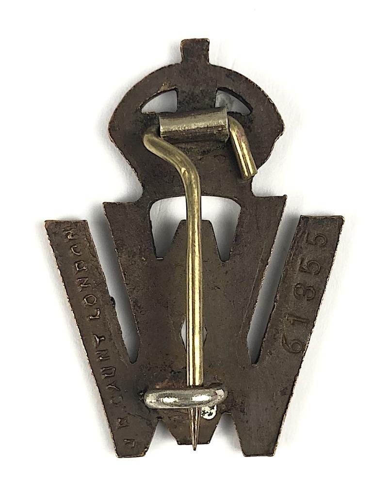 WW1 Volunteer War Workers officially numbered badge by J.R.Gaunt — image 2
