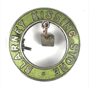 Blarney Kissing Stone Irish Lucky Charm Badge