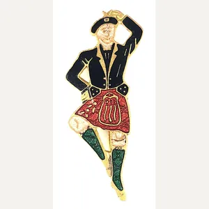 Scottish Highland Dancer male traditional figure badge c1940s