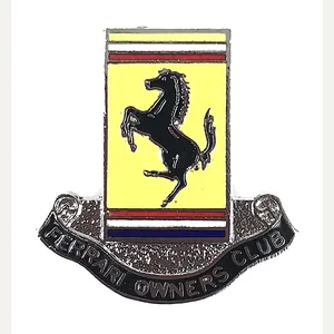 Ferrari Owners Club Prancing Horse Emblem Vintage Pin Badge