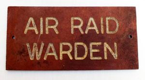 Air Raid Warden sign