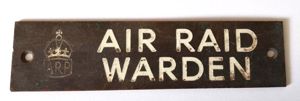 Air Raid Wardens Metal Door Plaque