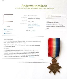 WW1 1914/15 Star to The Highland Light Infantry with Research …
