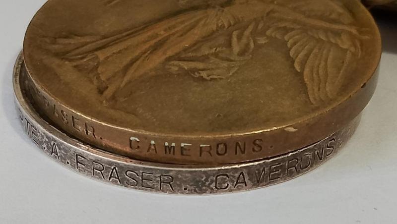 WW1 & 2 Cameron Highlanders Medal Group with corresponding Ribbon Bar — image 4