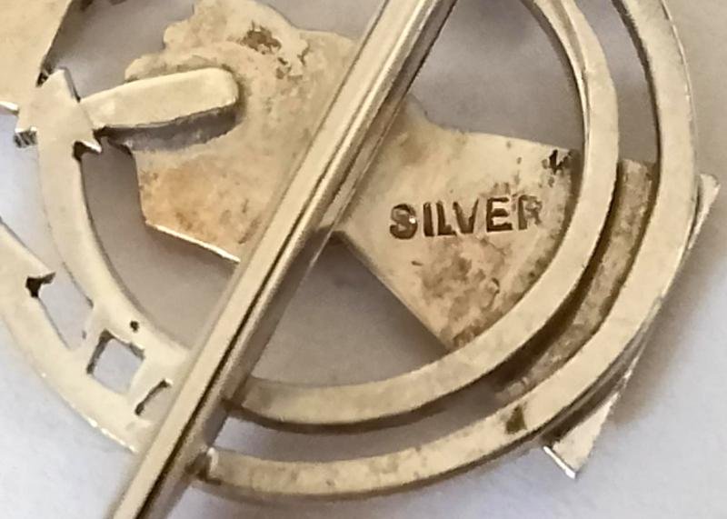 Silver & Enamel WW2 Period Royal Armoured Corp Pin — image 3