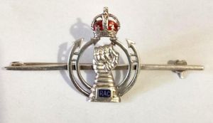 Silver & Enamel WW2 Period Royal Armoured Corp Pin