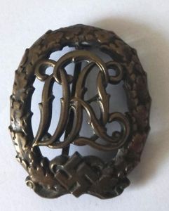 Third Reich D.R.L Sports Badge in Bronze