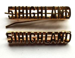Matching Pair of 51st Highlanders Shoulder Titles
