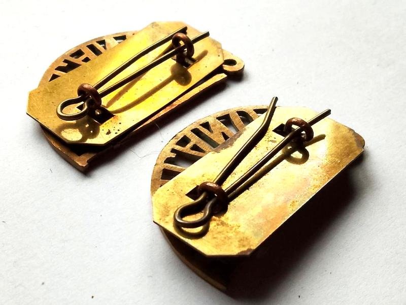 Matching Pair Queens Own Highlanders Brass Titles — image 3