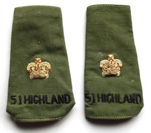 51st Highland Officers Rank Major Epaulettes