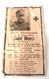 Third reich Memorial Card to a member of the German …