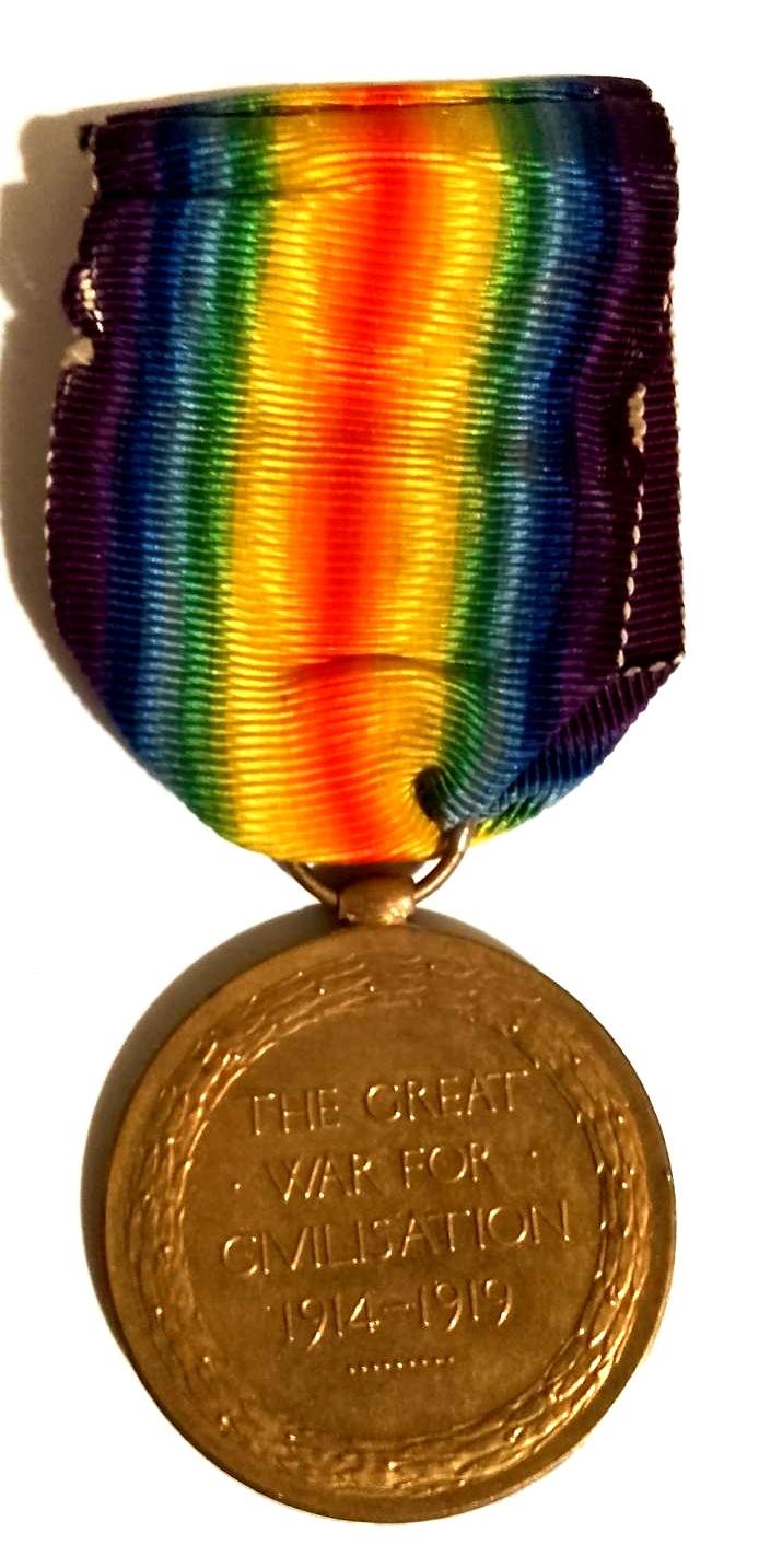 WW1 Victory Medal with Ribbon to The Royal Marine Light Infantry — image 2