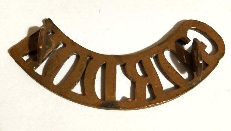 WW1 Period Brass 'GORDON' Sholder Title — image 3